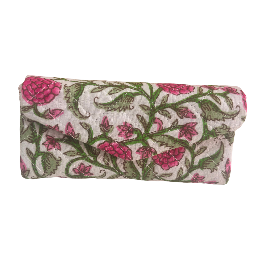The House of RajPadmini Foldable Cotton Sunglass Case with Magnetic Closure