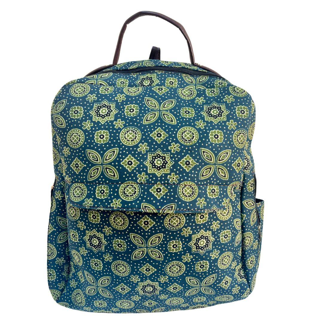 Ghummakad Edition :- Premium Ethnic Patterned Bagru Print Backpack