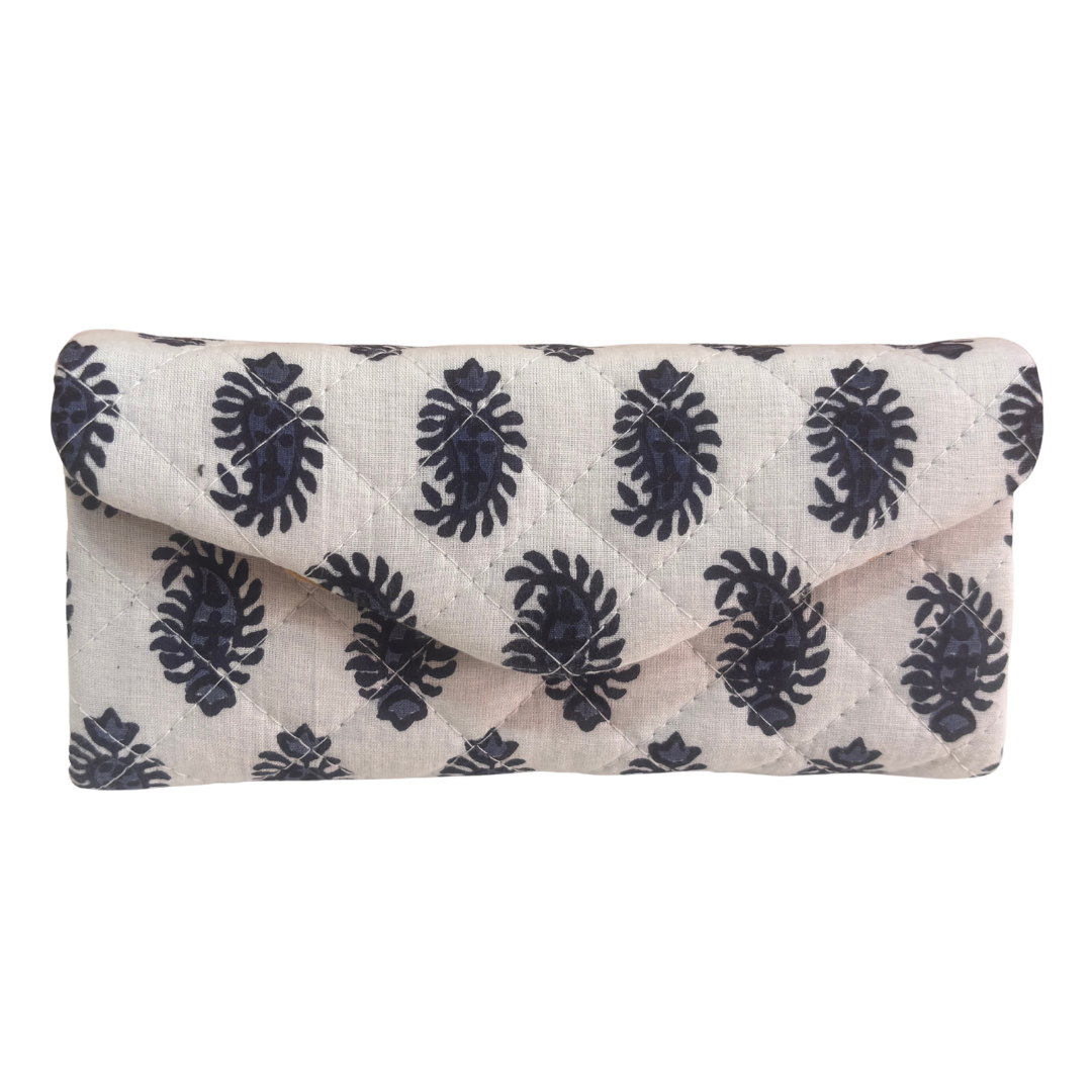 The House of RajPadmini Foldable Cotton Sunglass Case with Magnetic Closure