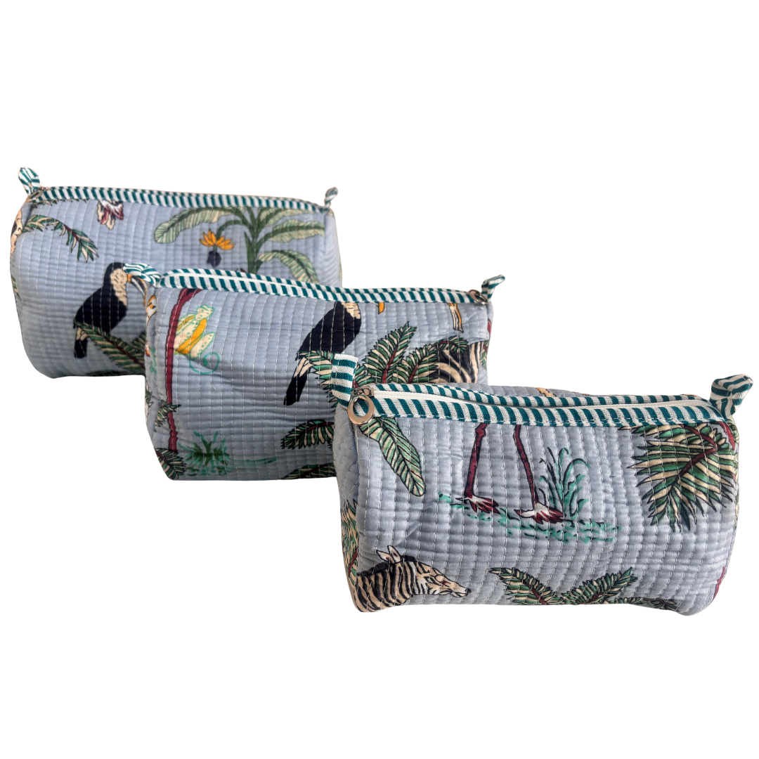 4-in-1 Festive Gifting COMBO : Premium Quilted Tote Bag + 3 Waterproof Pouches = Your Complete Organization Solution!