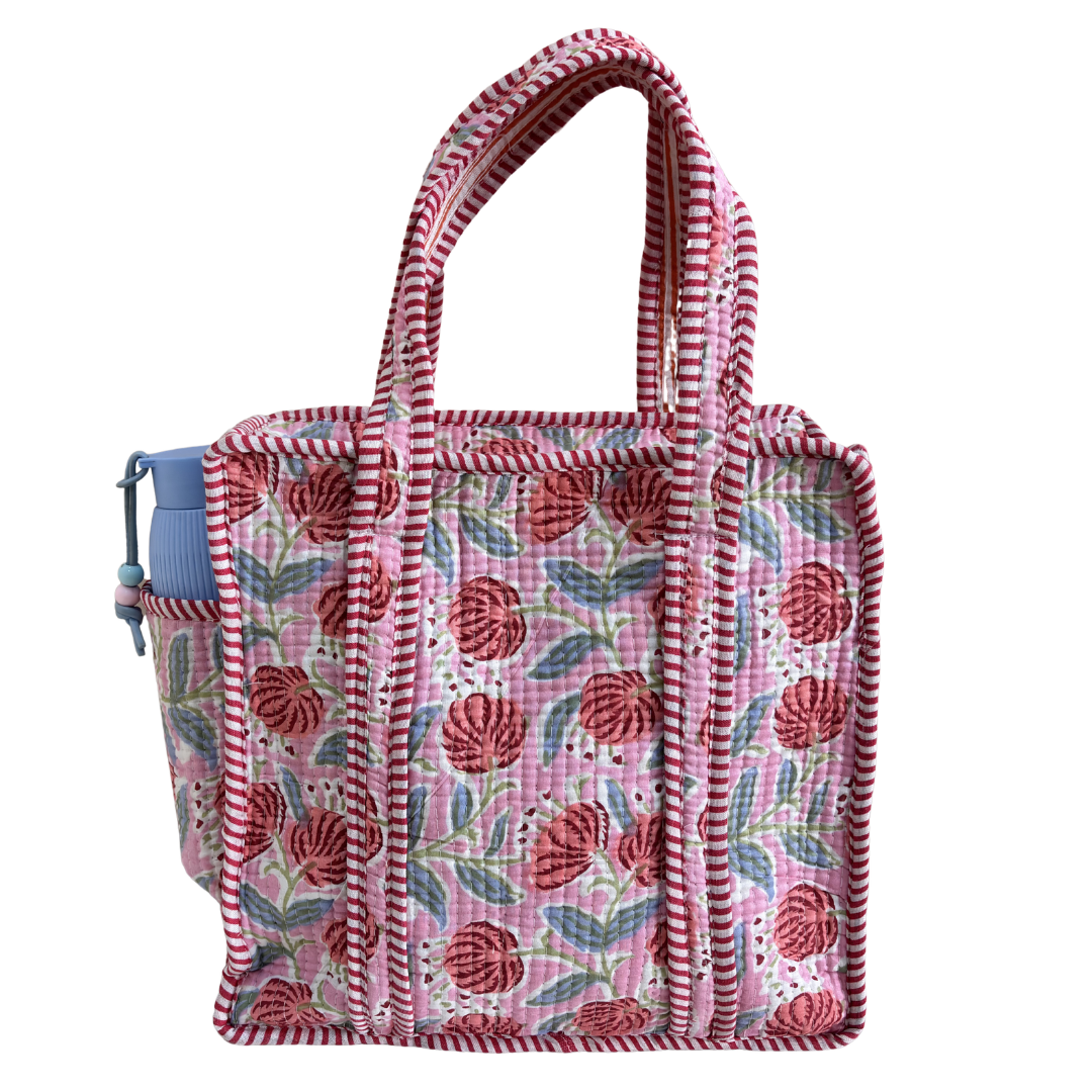 RajPadmini Handcrafted Quilted Cotton Ghar Se Mandir Edition - Tiffin & Pooja Carrier Collection