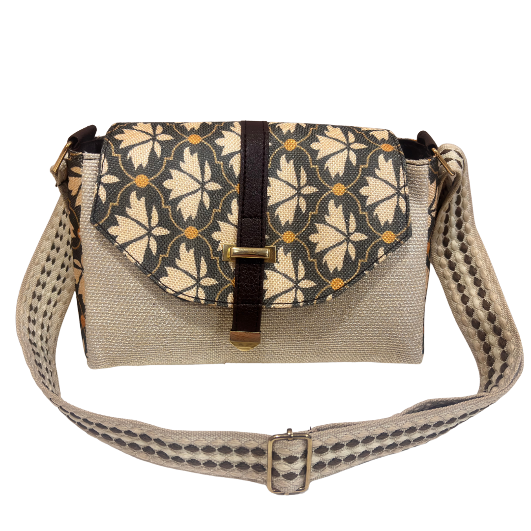 The House of RajPadmini Phulkari Haveli Edition | Heritage Floral Patchwork Sling Bag with Double Partition