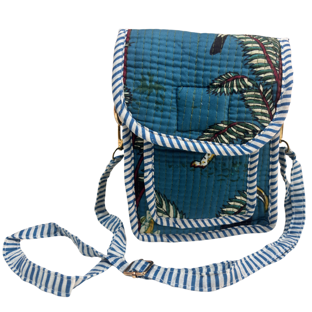 Quilted Cotton Mobile Sling Bag | The House of RajPadmini