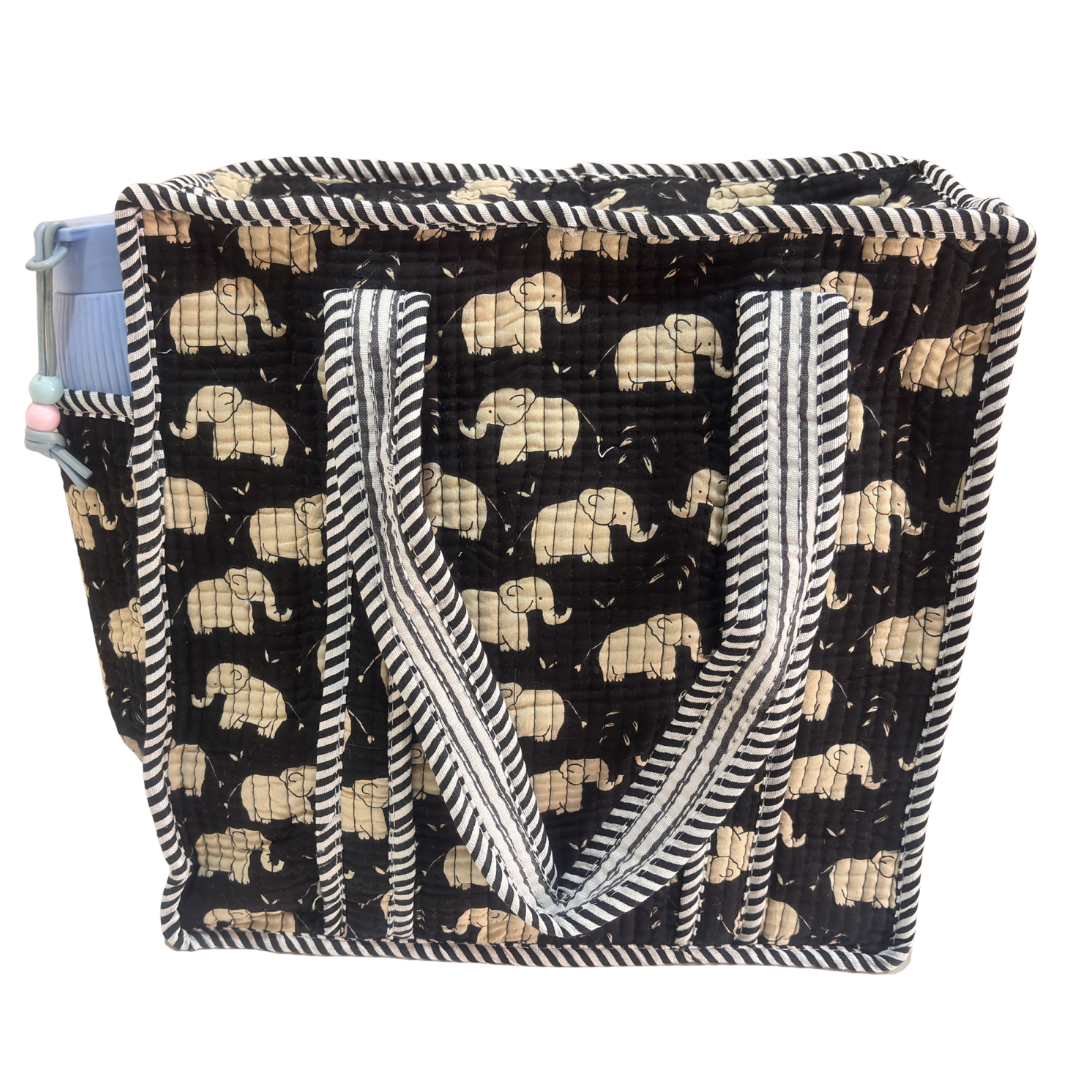 RajPadmini Handcrafted Quilted Cotton Ghar Se Mandir Edition - Tiffin & Pooja Carrier Collection