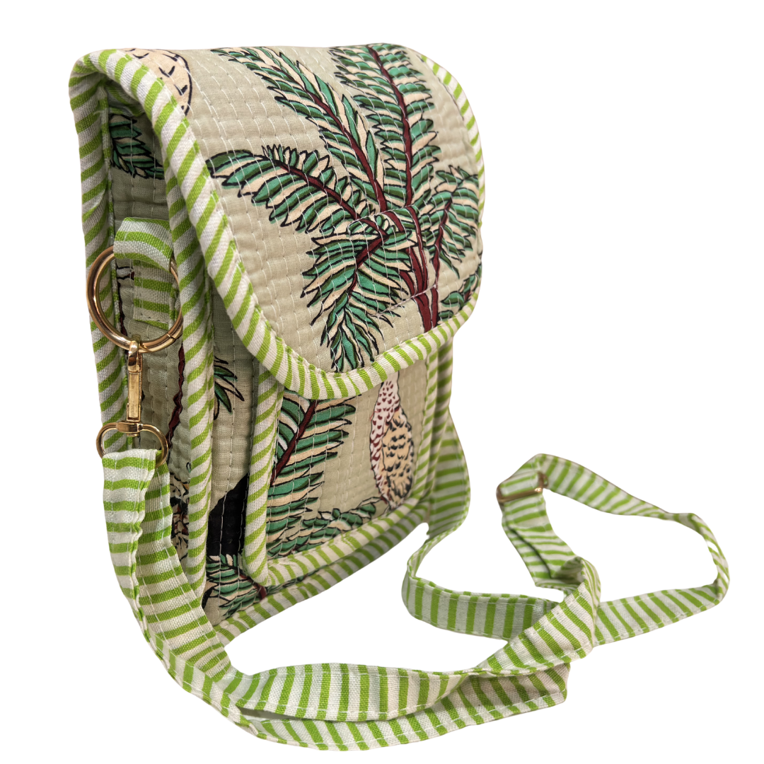 Quilted Cotton Mobile Sling Bag | The House of RajPadmini