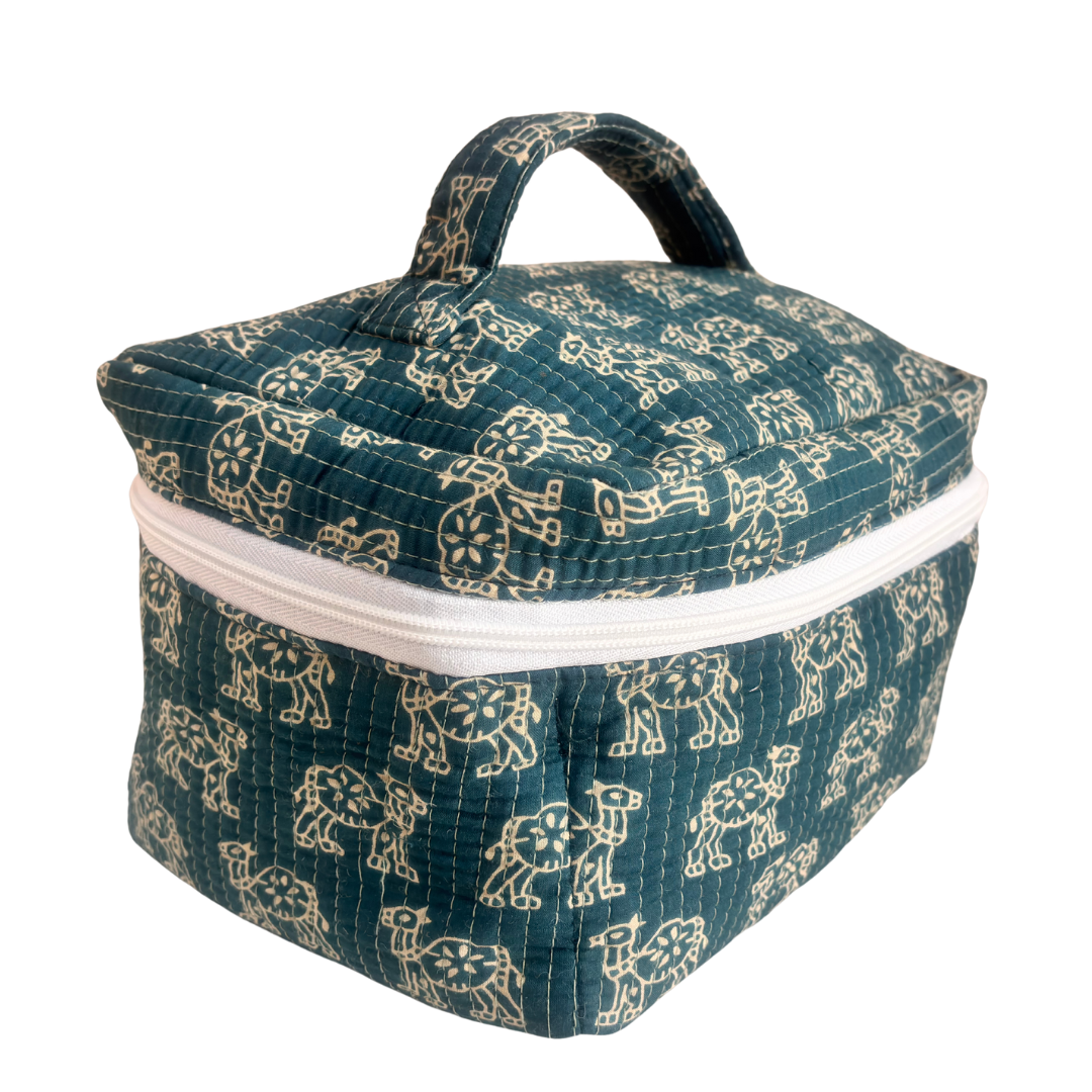 The House of RajPadmini Quilted Cotton Cosmetic Case