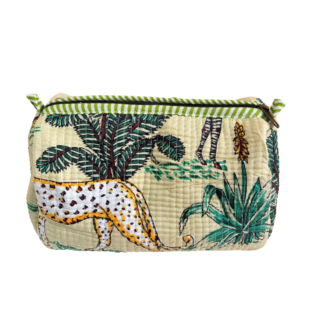 The Alfred Edition Travel Accessory:- Premium Handcrafted Waterproof Quilted Cotton Beauty/Travel Organizer Bag for Men & Women