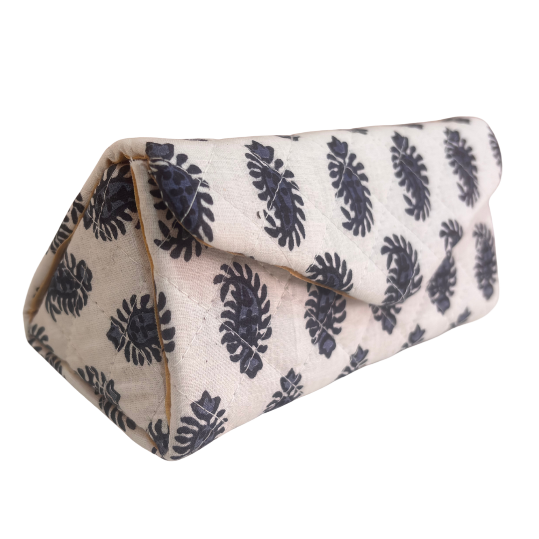 The House of RajPadmini Foldable Cotton Sunglass Case with Magnetic Closure