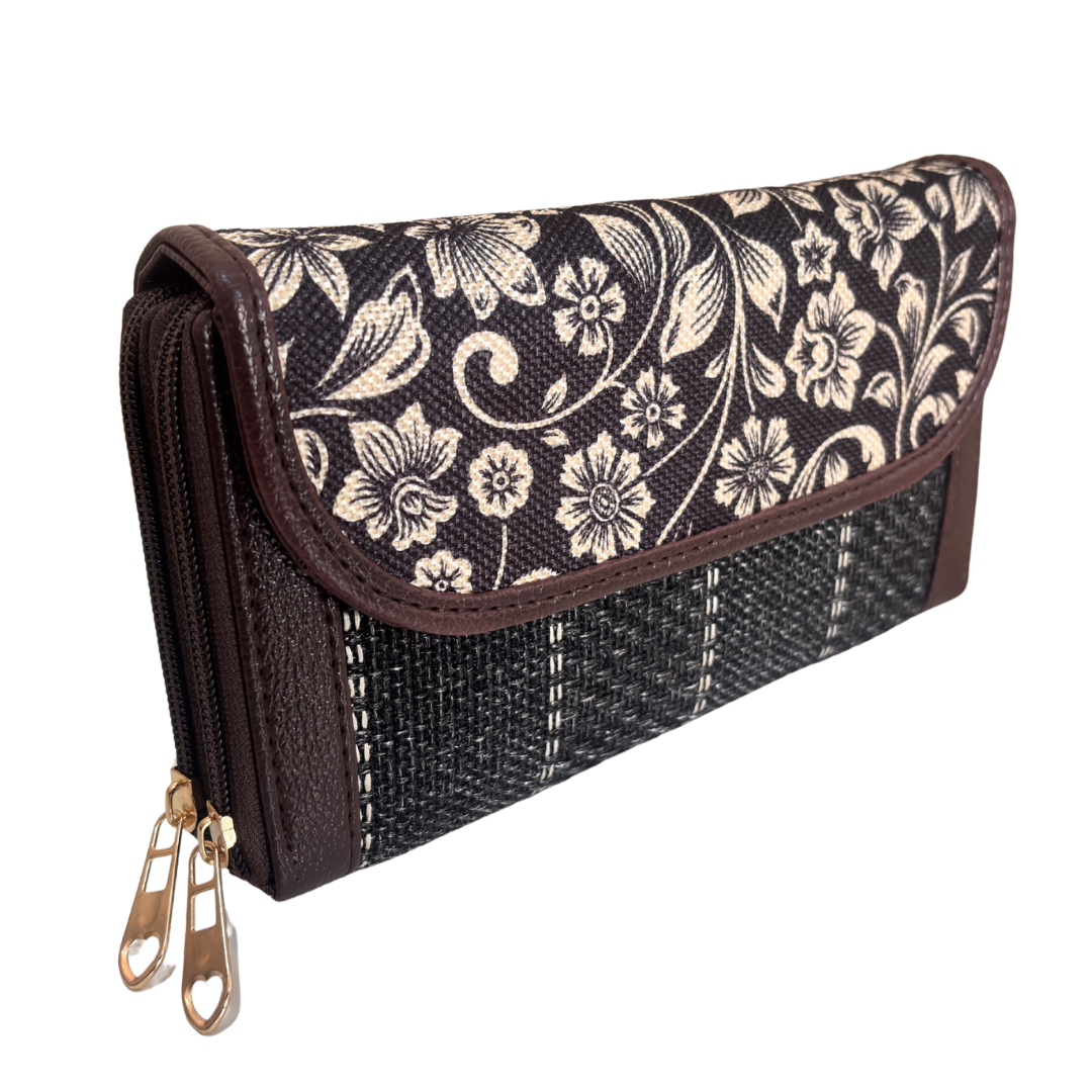 The Hamsafar Edition:- Women's Ethnic Jute Fabric Wallet with Double Partition