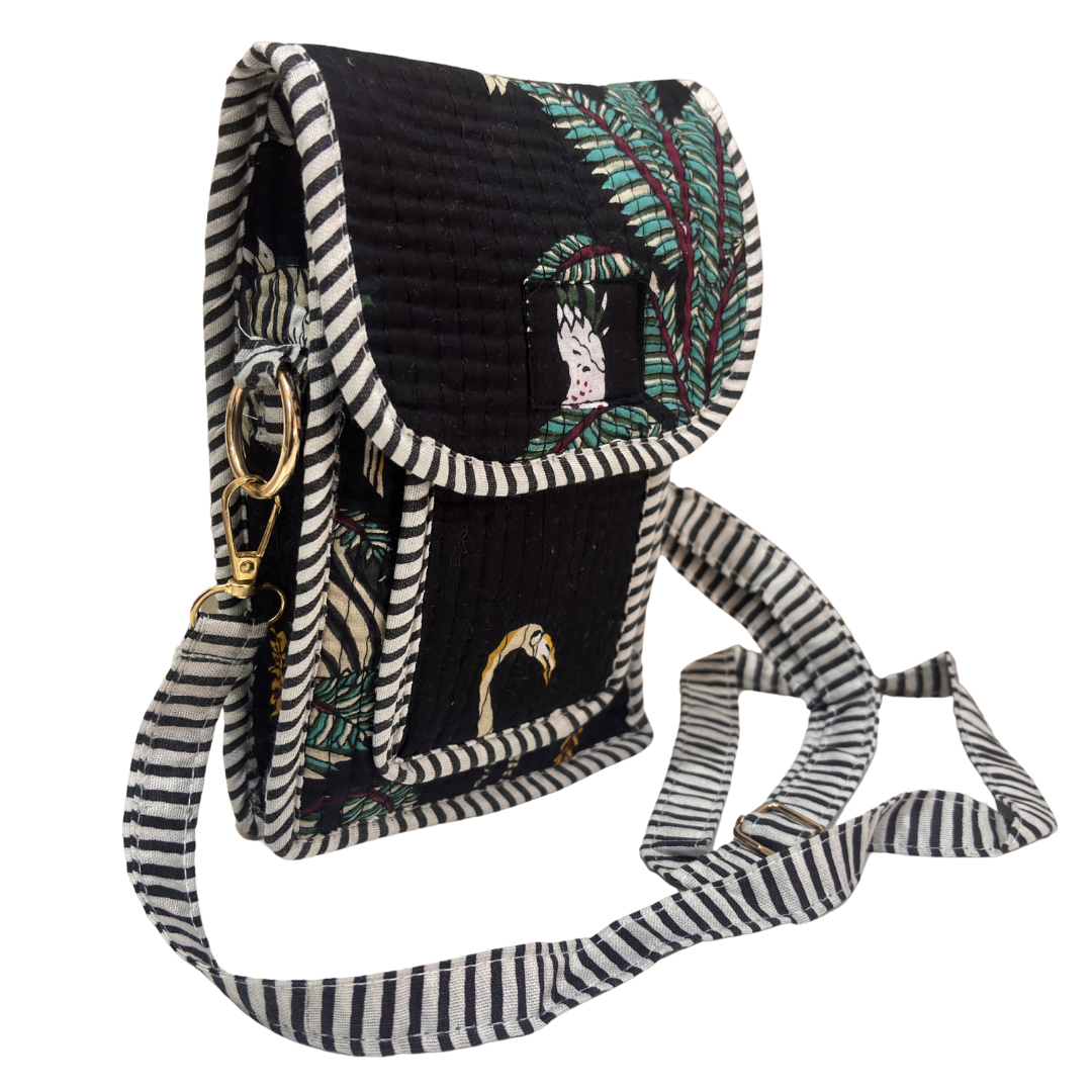 Quilted Cotton Mobile Sling Bag | The House of RajPadmini