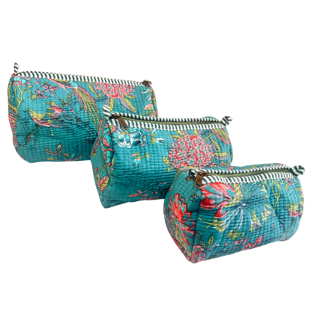 The Alfred Edition Travel Accessory:- Premium Handcrafted Waterproof Quilted Cotton Beauty/Travel Organizer Bag for Men & Women