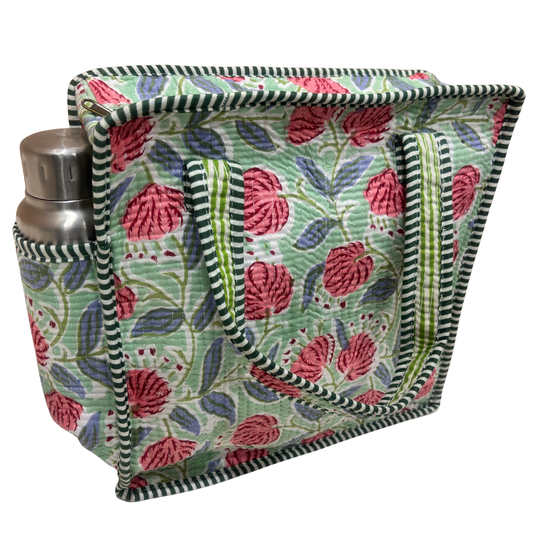 RajPadmini Handcrafted Quilted Cotton Ghar Se Mandir Edition - Tiffin & Pooja Carrier Collection