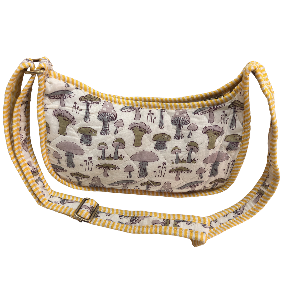 Quilted Cotton Moon Sling Bag for Women | Handcrafted Moon Crossbody Bag for Daily & Casual Wear | The House of RajPadmini