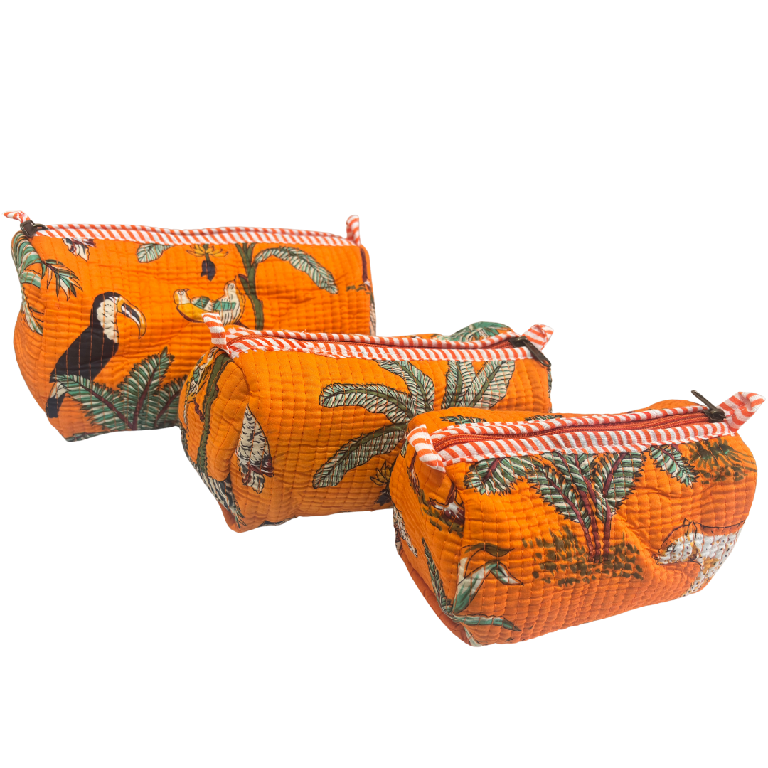 The Alfred Edition Travel Accessory:- Premium Handcrafted Waterproof Quilted Cotton Beauty/Travel Organizer Bag for Men & Women