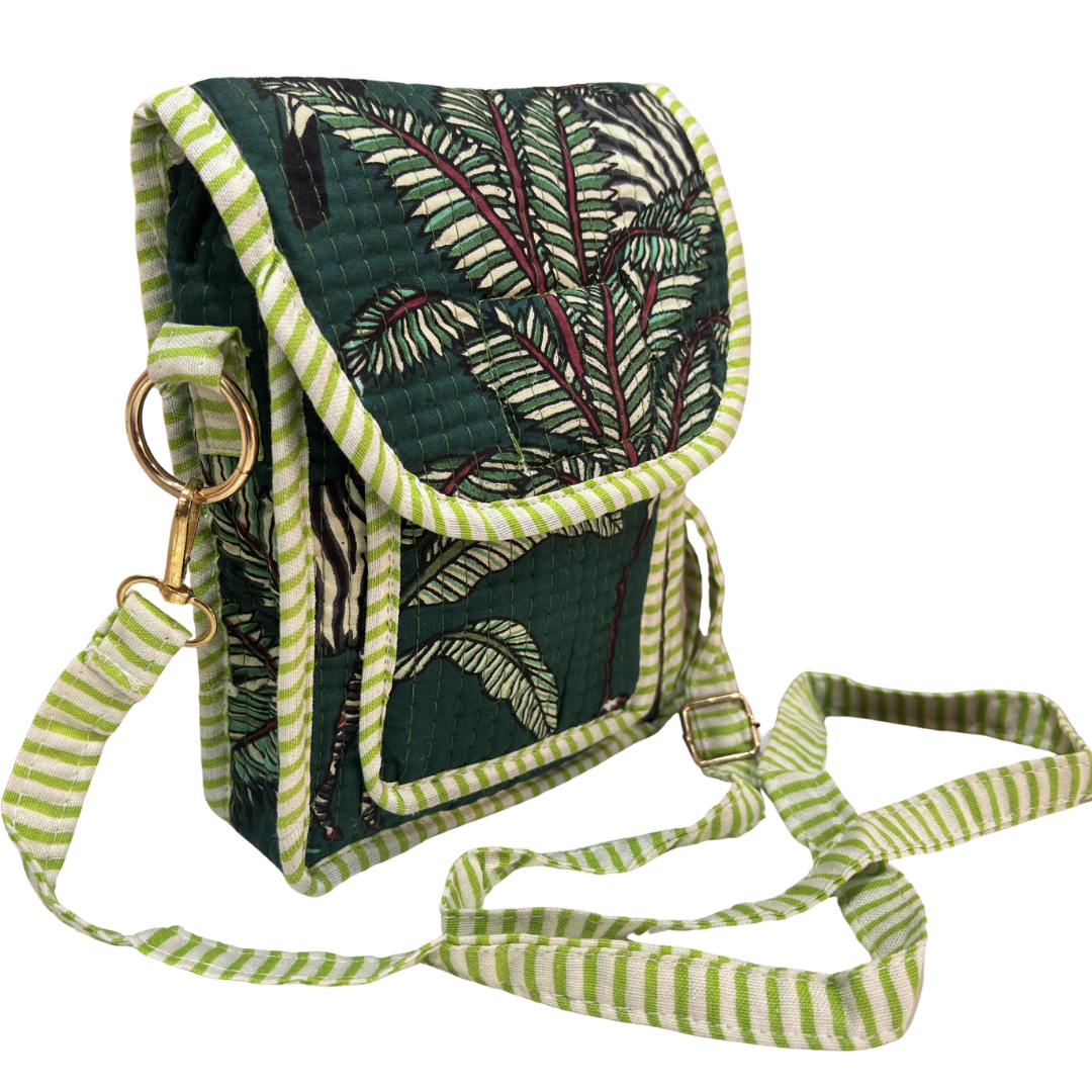 Quilted Cotton Mobile Sling Bag | The House of RajPadmini
