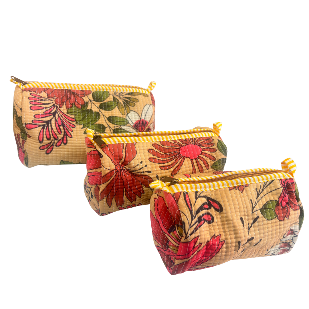 The Alfred Edition Travel Accessory:- Premium Handcrafted Waterproof Quilted Cotton Beauty/Travel Organizer Bag for Men & Women