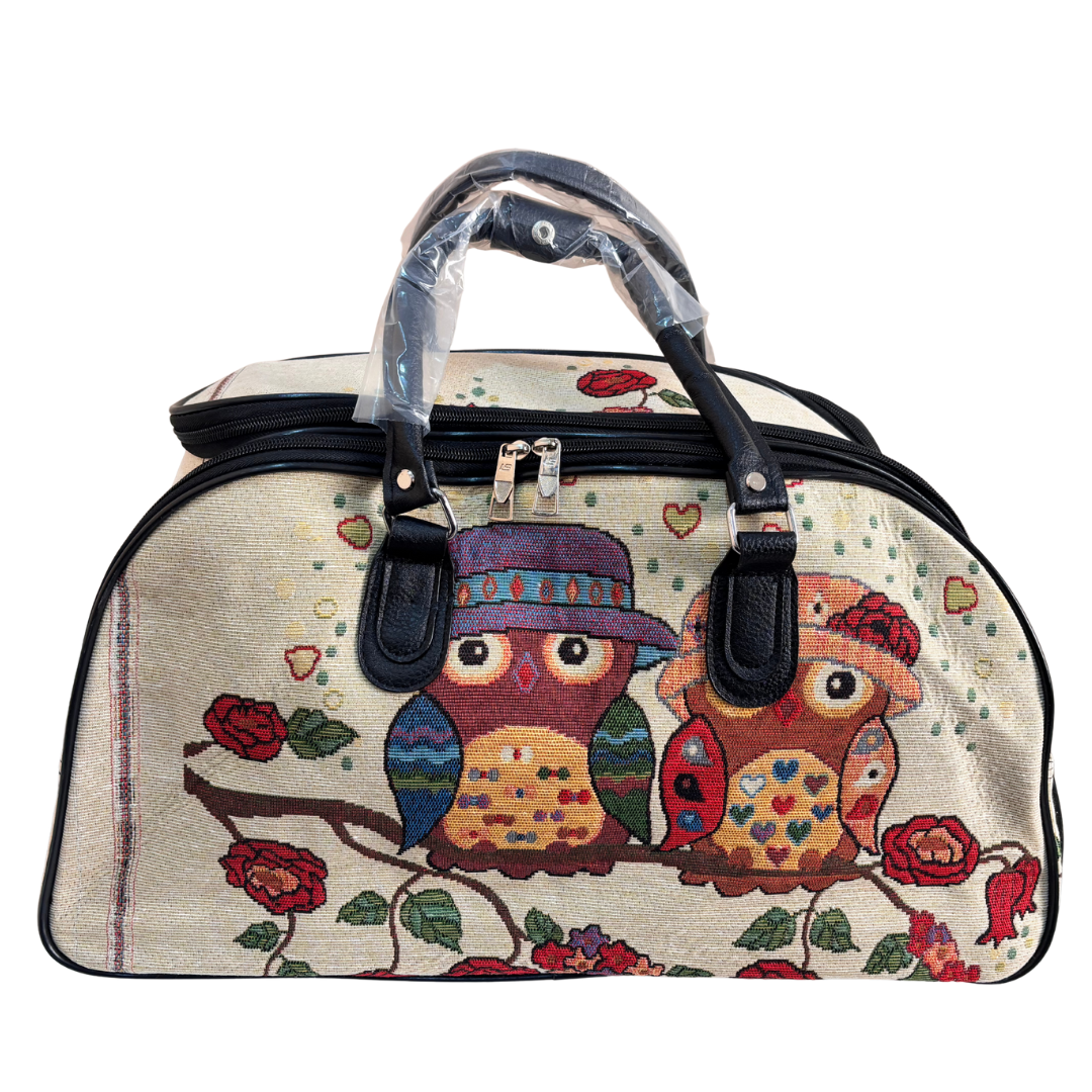 The House of RajPadmini Road Warrior Edition:- Waterproof Elephant Print Wheeled Travel Duffle Trolley Bag