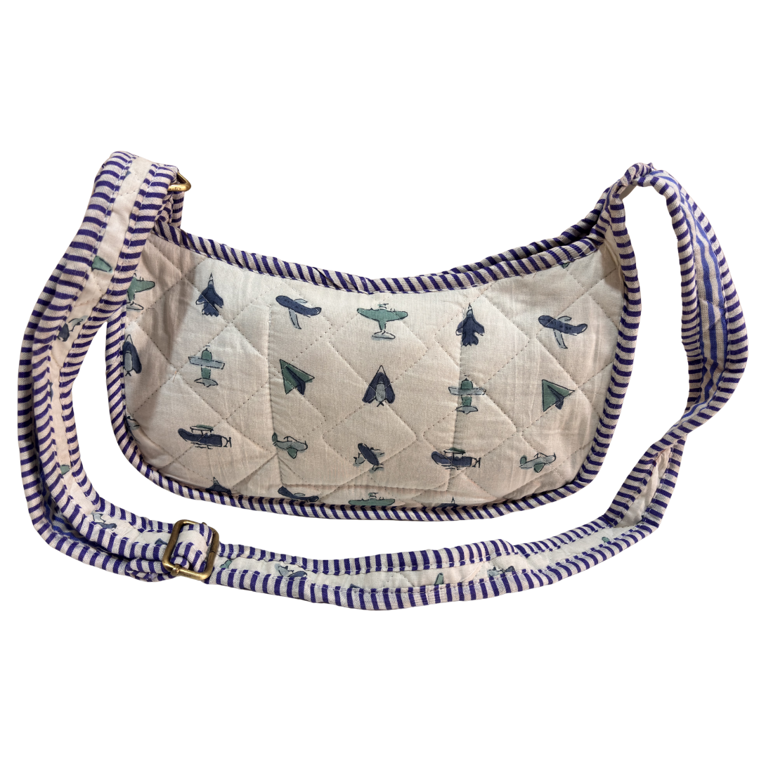 Quilted Cotton Moon Sling Bag for Women | Handcrafted Moon Crossbody Bag for Daily & Casual Wear | The House of RajPadmini