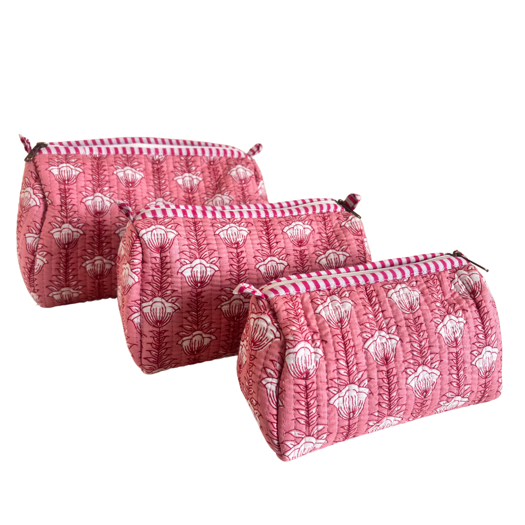 The Alfred Edition Travel Accessory:- Premium Handcrafted Waterproof Quilted Cotton Beauty/Travel Organizer Bag for Men & Women