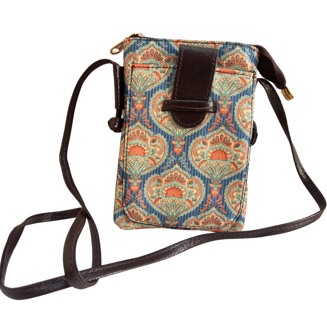 Mobile Sling Bag for Women | Printed Crossbody Phone Bag for Travel & Daily Use | The House of RajPadmini