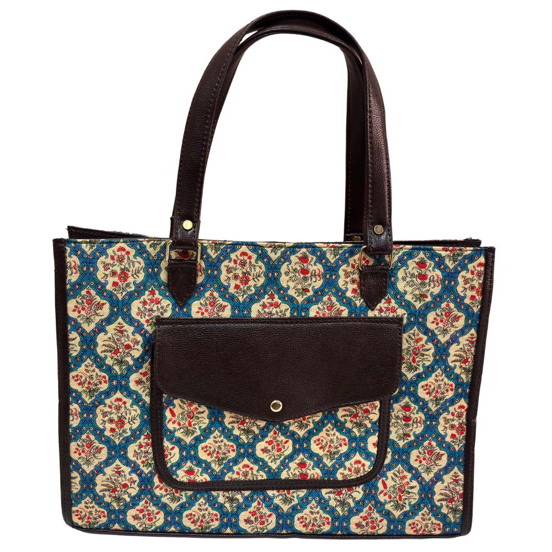 The House of RajPadmini Laptop Tote Bag with Matching Pouch | 16x14 inch
