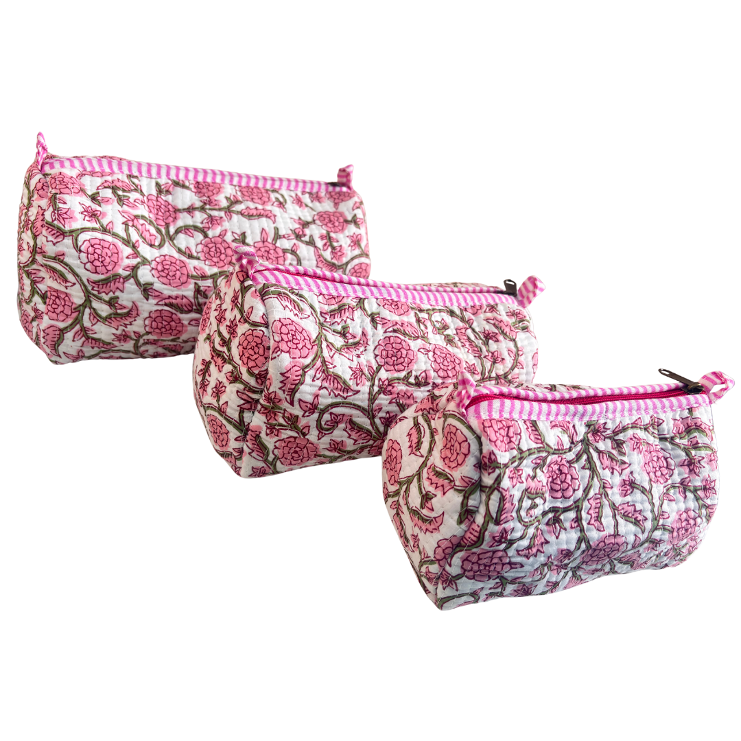 The Alfred Edition Travel Accessory:- Premium Handcrafted Waterproof Quilted Cotton Beauty/Travel Organizer Bag for Men & Women