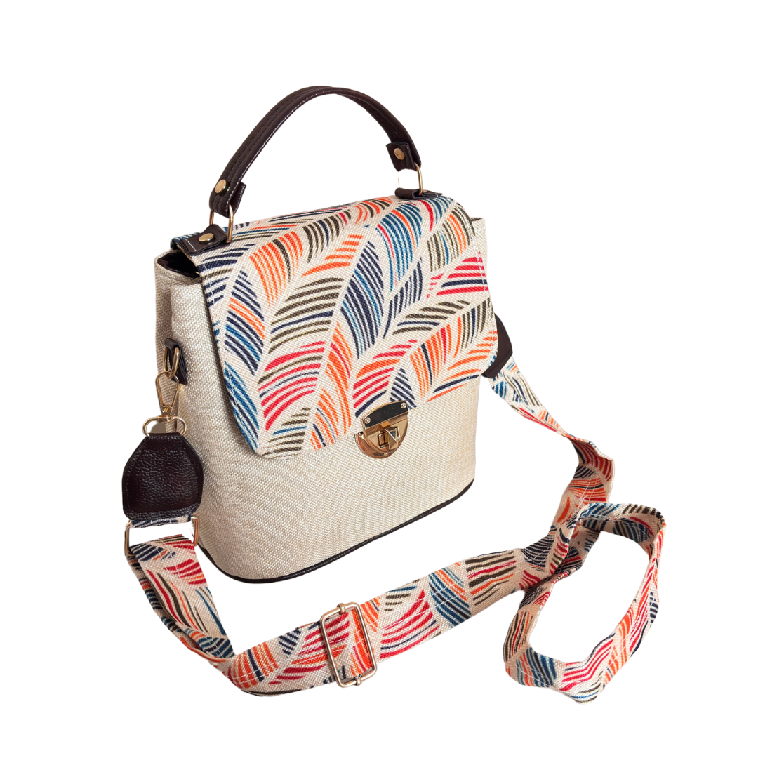 The House of RajPadmini White Jute Crossbody Sling Bag