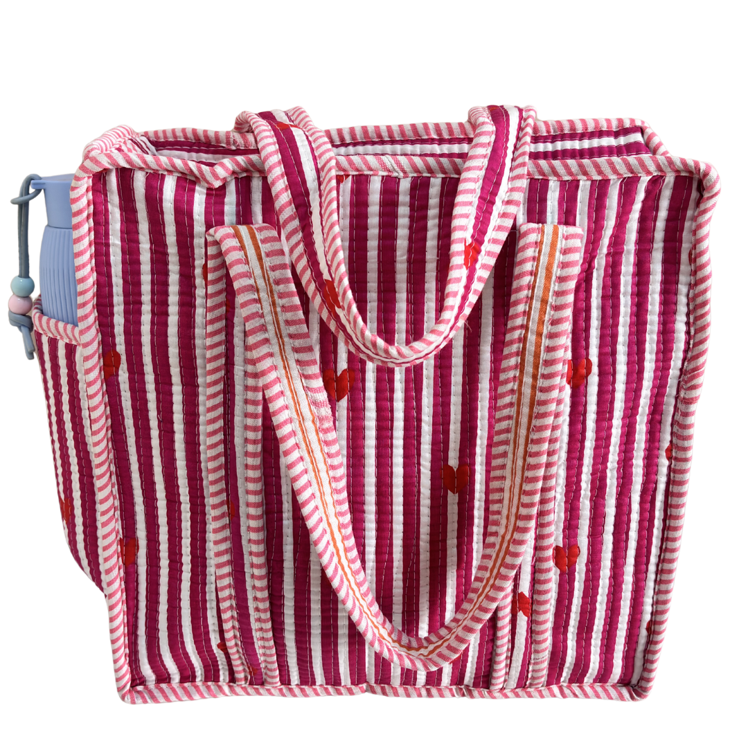 RajPadmini Handcrafted Quilted Cotton Ghar Se Mandir Edition - Tiffin & Pooja Carrier Collection