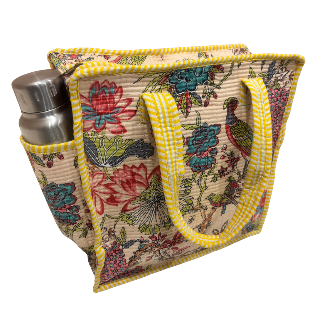 RajPadmini Handcrafted Quilted Cotton Ghar Se Mandir Edition - Tiffin & Pooja Carrier Collection