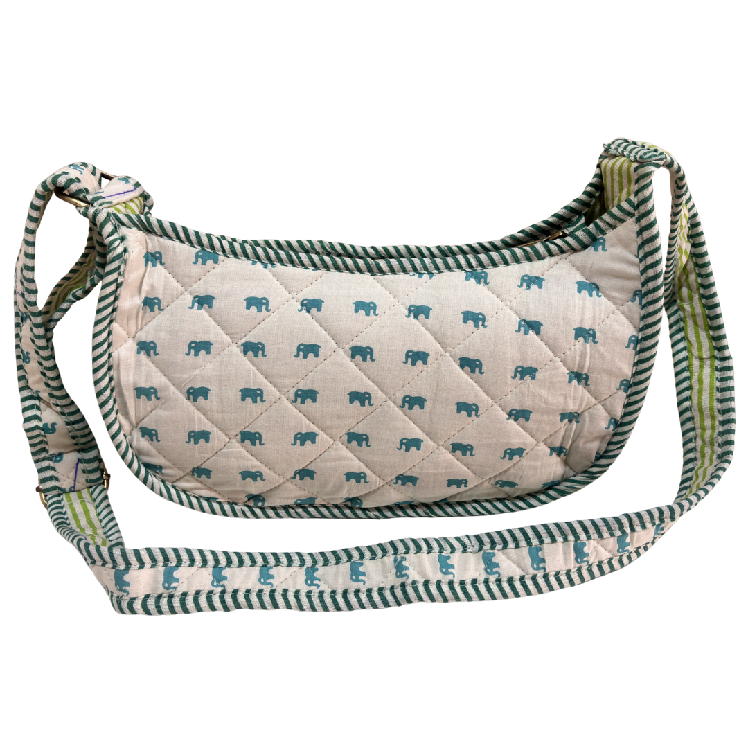Quilted Cotton Moon Sling Bag for Women | Handcrafted Moon Crossbody Bag for Daily & Casual Wear | The House of RajPadmini