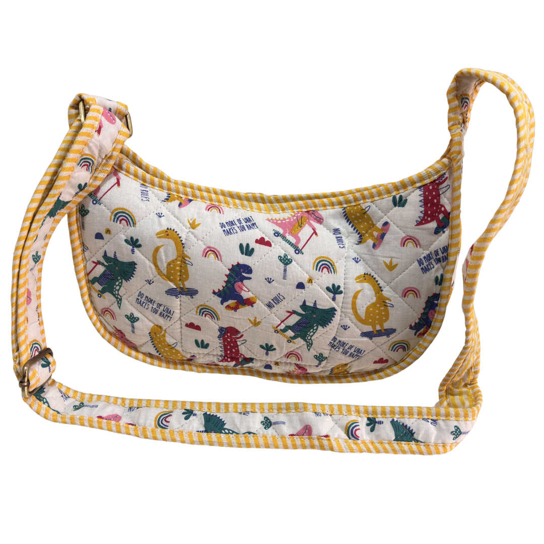 Quilted Cotton Moon Sling Bag for Women | Handcrafted Moon Crossbody Bag for Daily & Casual Wear | The House of RajPadmini