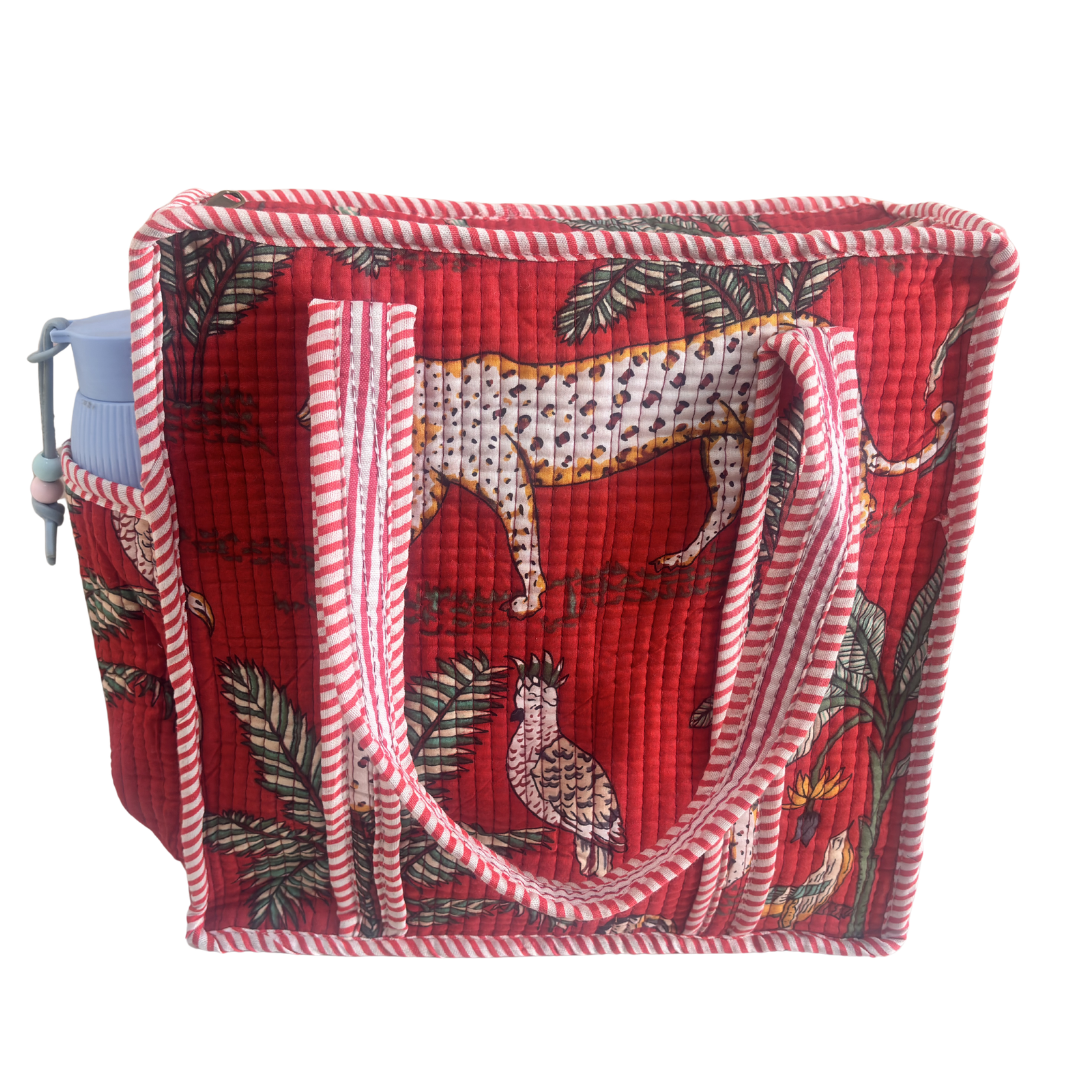 RajPadmini Handcrafted Quilted Cotton Ghar Se Mandir Edition - Tiffin & Pooja Carrier Collection