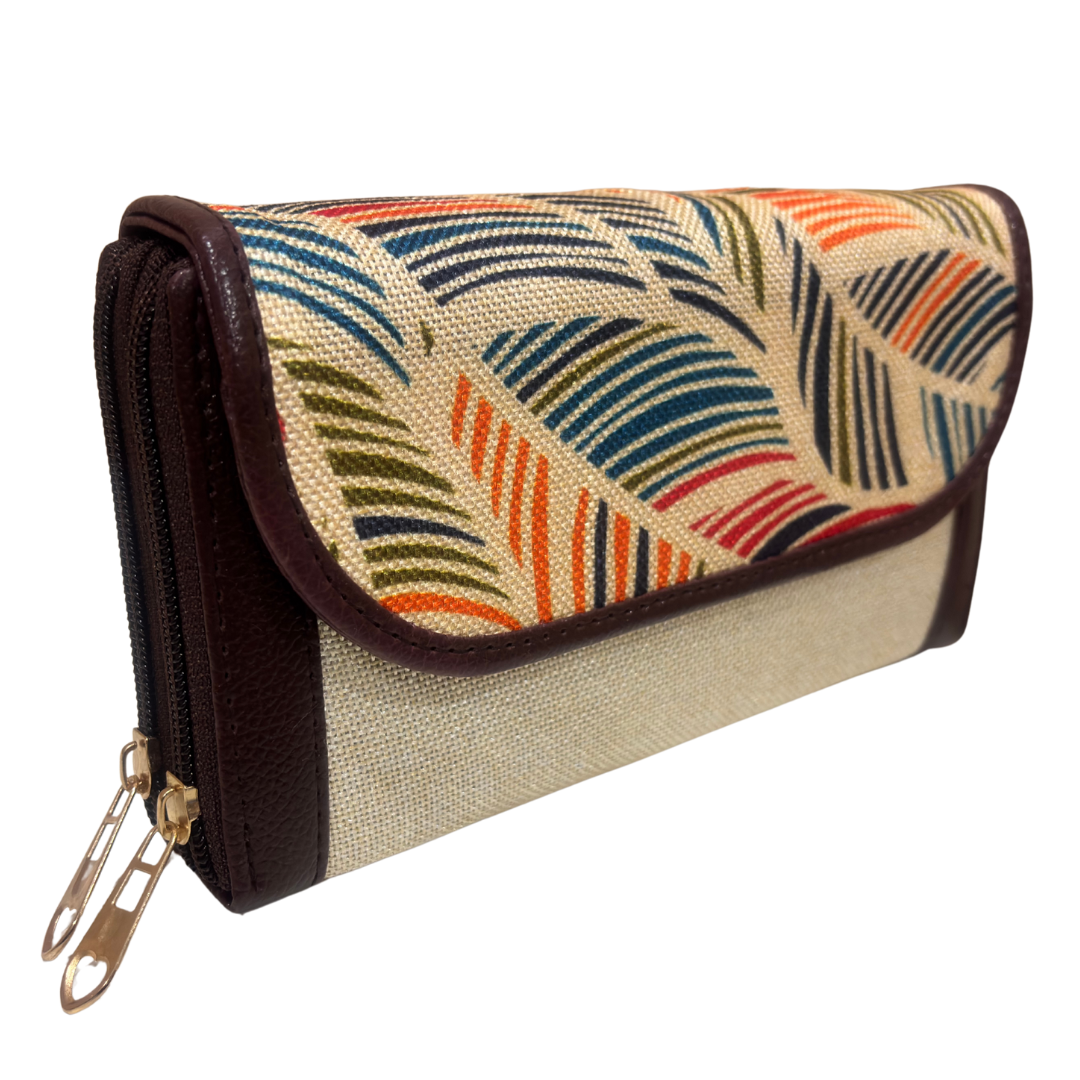 The Hamsafar Edition:- Women's Ethnic Jute Fabric Wallet with Double Partition
