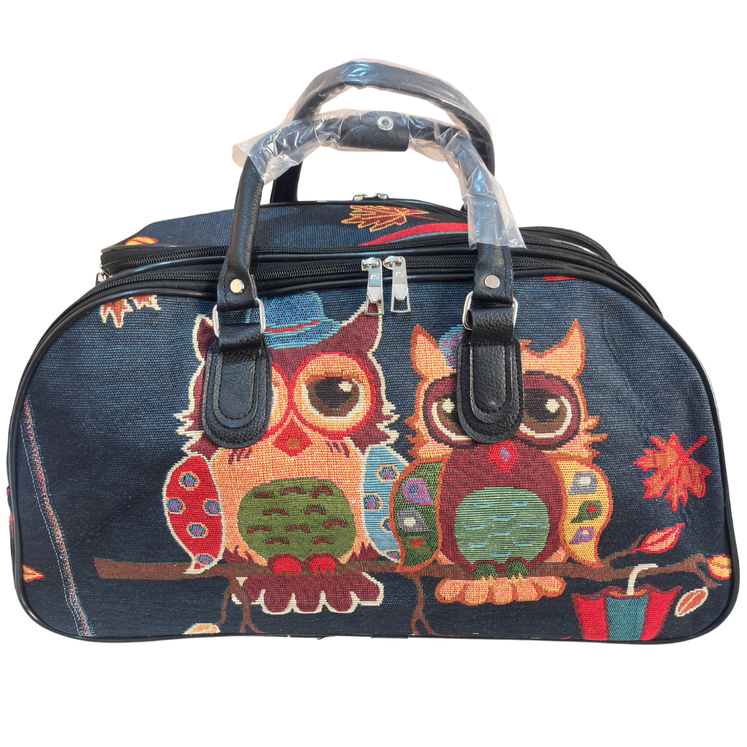 The House of RajPadmini Road Warrior Edition:- Waterproof Elephant Print Wheeled Travel Duffle Trolley Bag