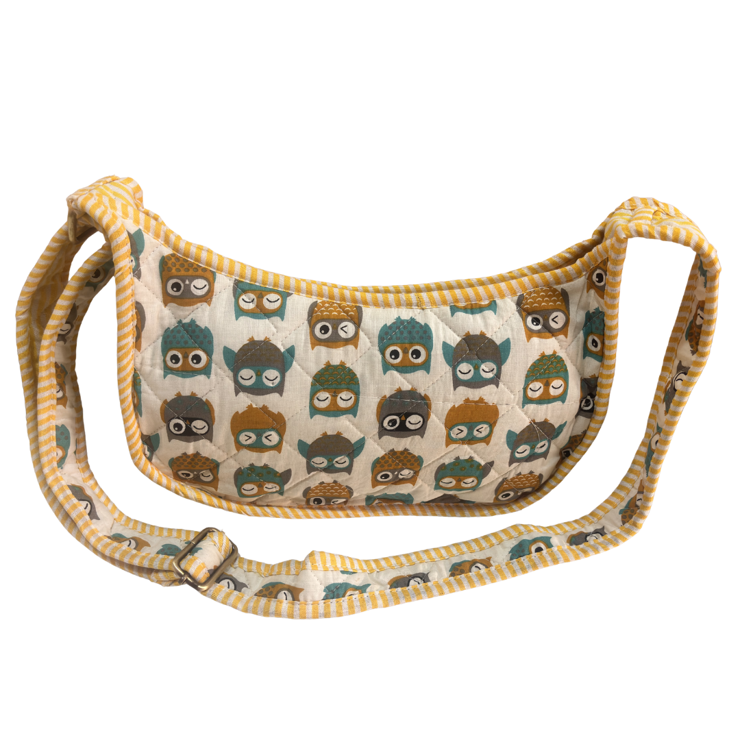 Quilted Cotton Moon Sling Bag for Women | Handcrafted Moon Crossbody Bag for Daily & Casual Wear | The House of RajPadmini