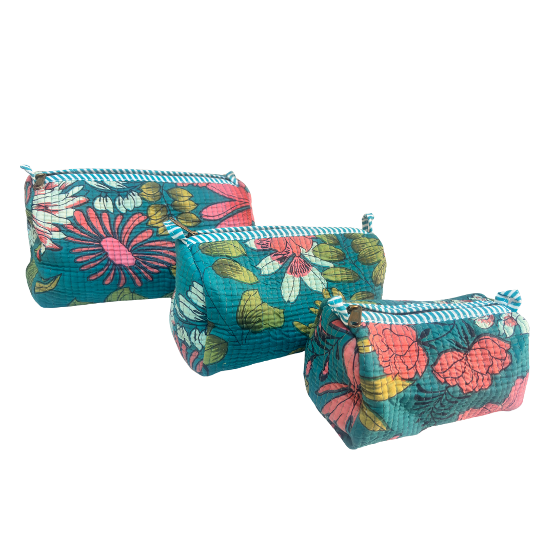 The Alfred Edition Travel Accessory:- Premium Handcrafted Waterproof Quilted Cotton Beauty/Travel Organizer Bag for Men & Women