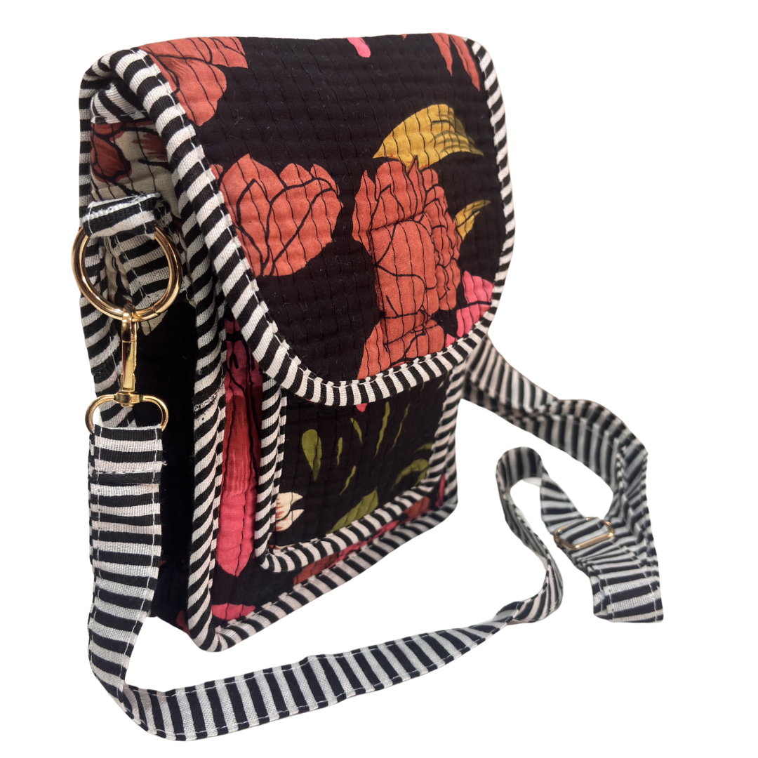 Quilted Cotton Mobile Sling Bag | The House of RajPadmini