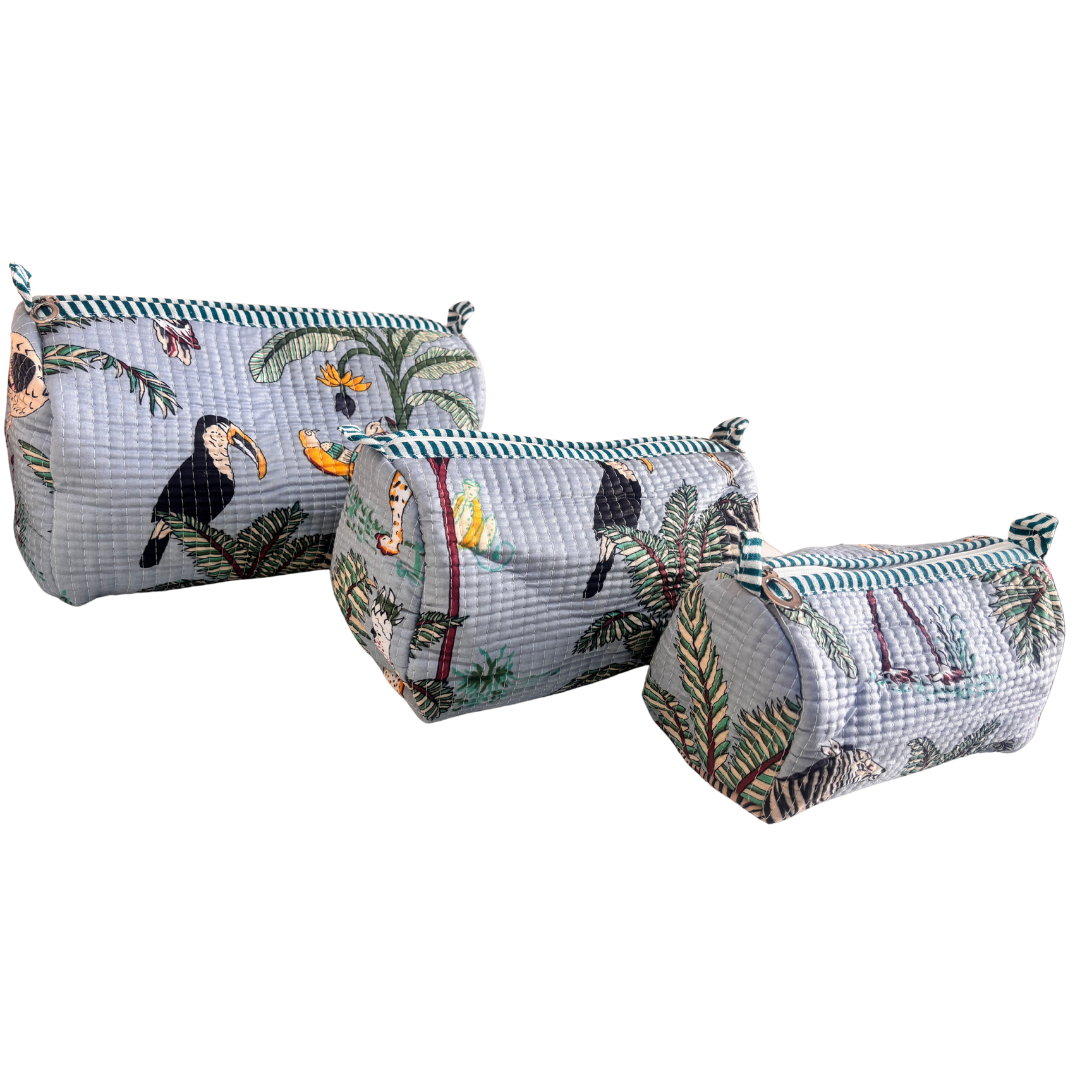 The Alfred Edition Multipurpose Travel Organizers:- Premium Handcrafted Waterproof Quilted Cotton Beauty/Travel Organizer Bag for Men & Women