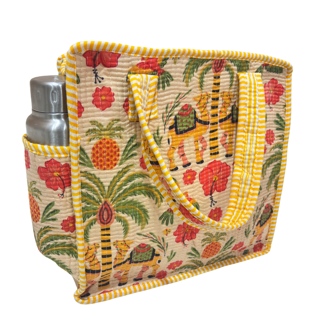 Handcrafted Quilted Cotton Mini Bag