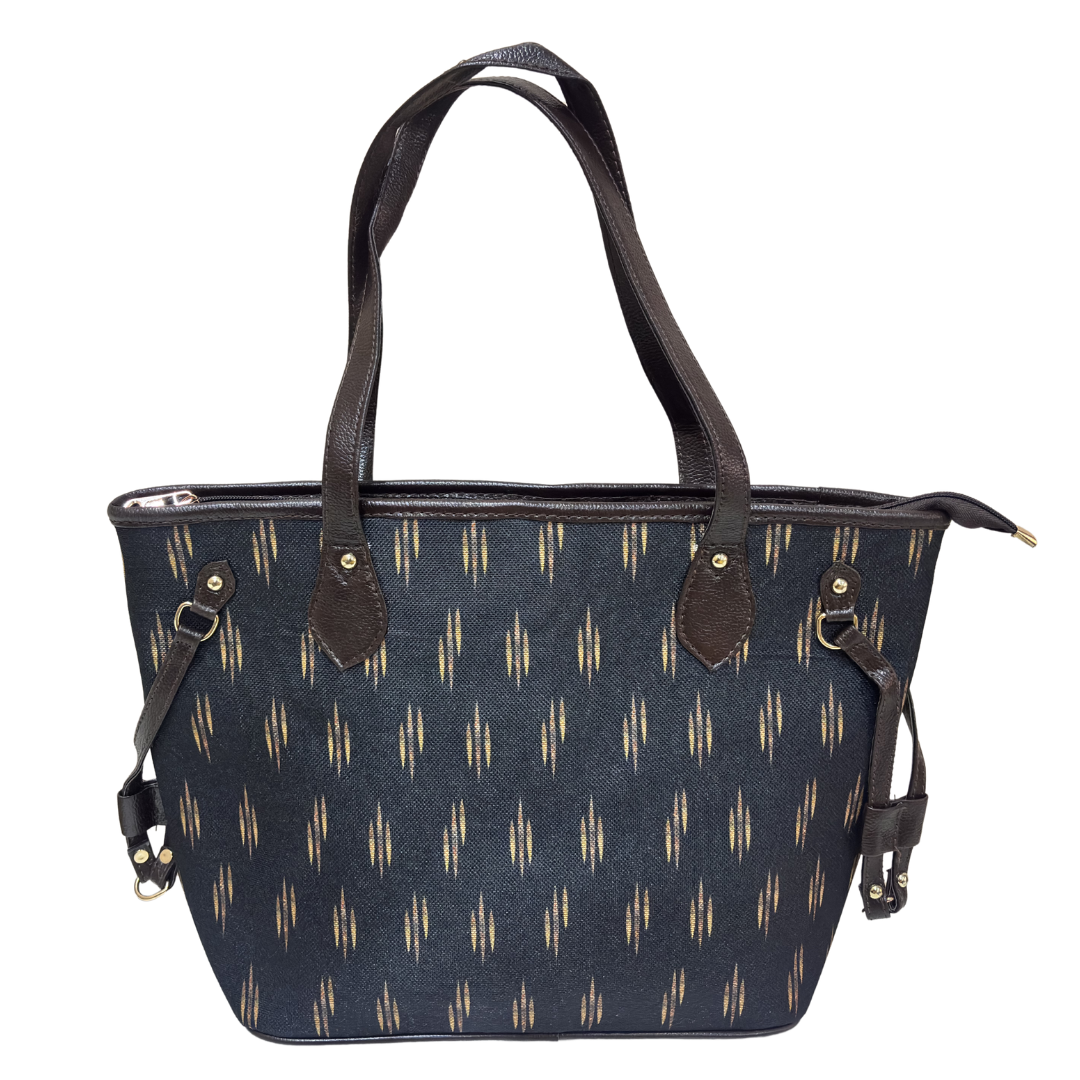 The House of RajPadmini Printed Tote Bag with Complimentary Pouch | Boho Geometric Print