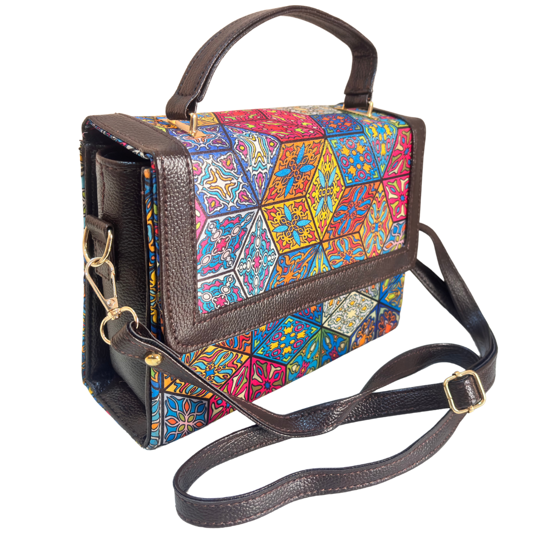 The House of RajPadmini Mandala Print Crossbody Box Bag