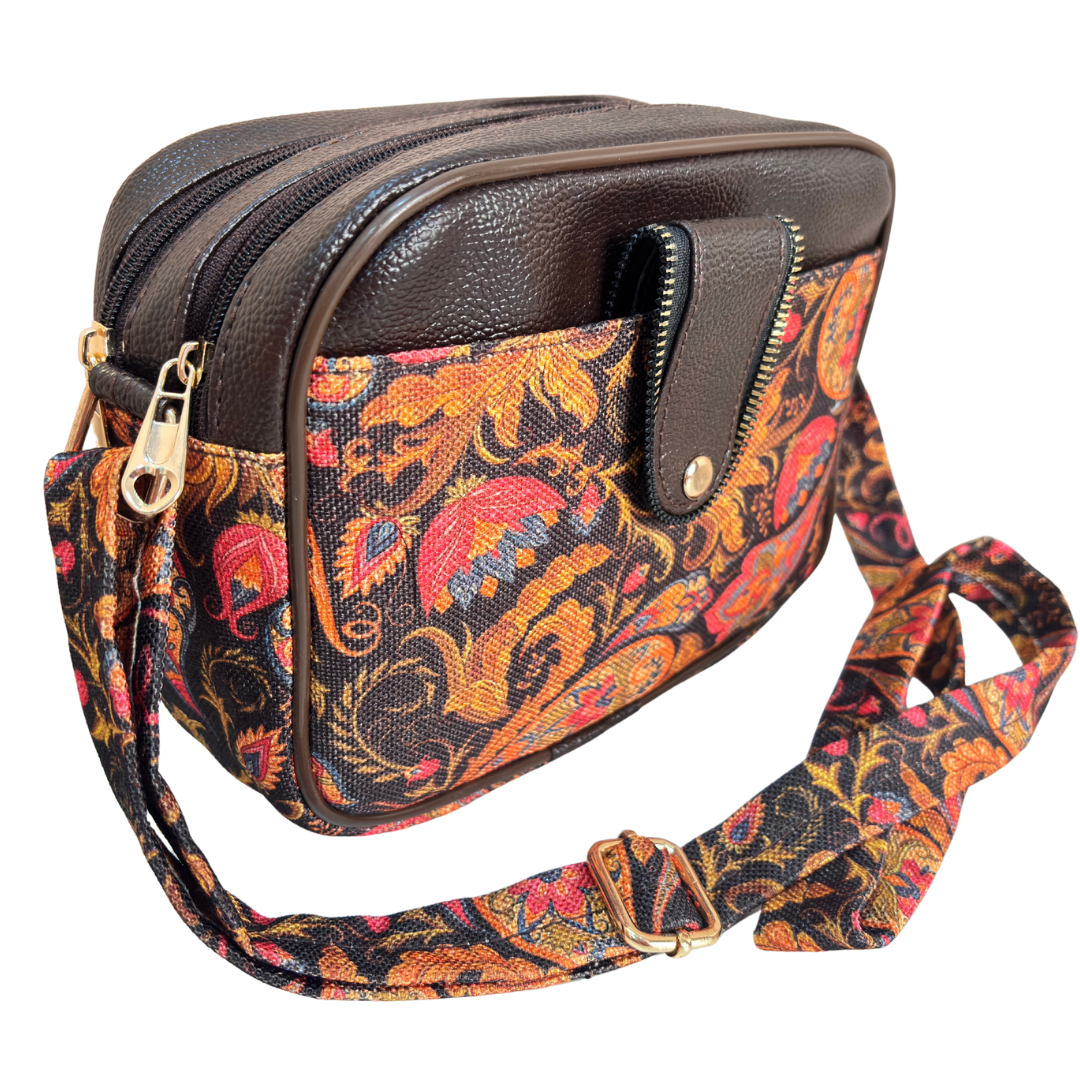 The House of RajPadmini Floral Print Crossbody Sling Bag