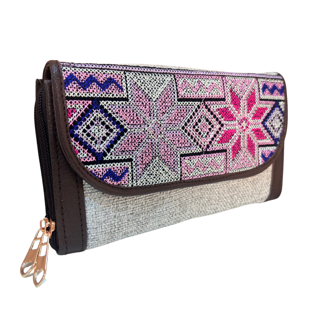 The Hamsafar Edition:- Women's Ethnic Jute Fabric Wallet with Double Partition