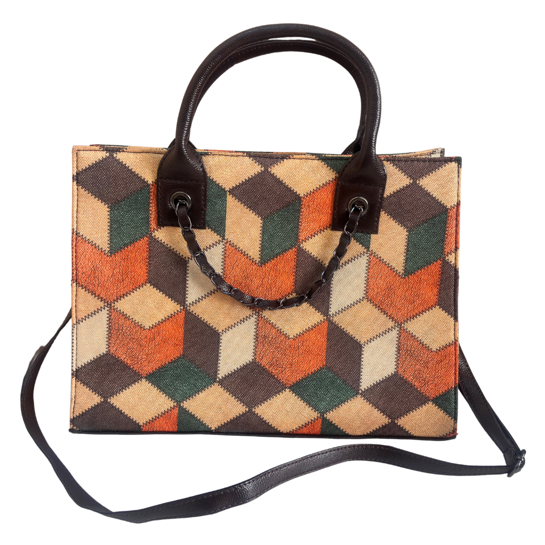 The House of RajPadmini Printed Tote Bag Set with Complementary Pouch