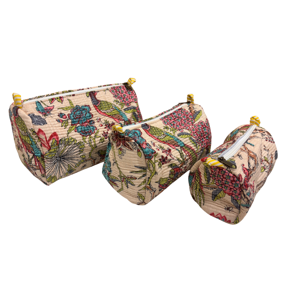 The Alfred Edition Multipurpose Travel Organizers:- Premium Handcrafted Waterproof Quilted Cotton Beauty/Travel Organizer Bag for Men & Women