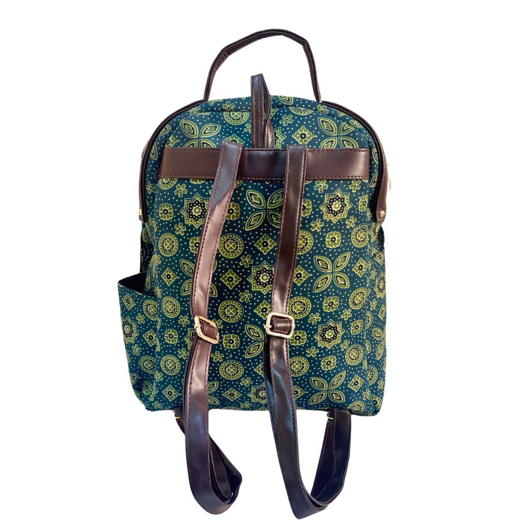 Ghummakad Edition :- Premium Ethnic Patterned Bagru Print Backpack