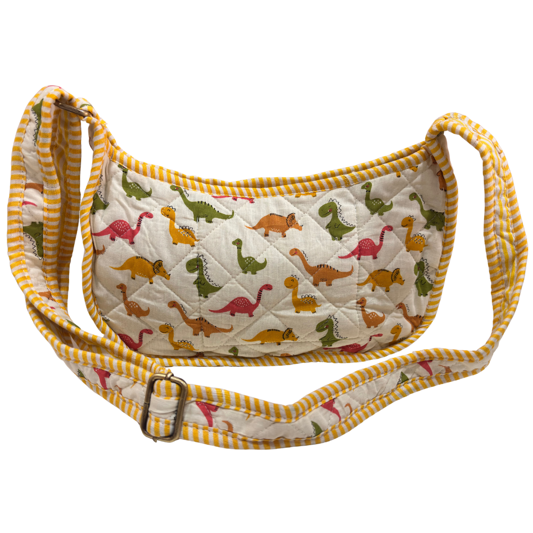 Quilted Cotton Moon Sling Bag for Women | Handcrafted Moon Crossbody Bag for Daily & Casual Wear | The House of RajPadmini