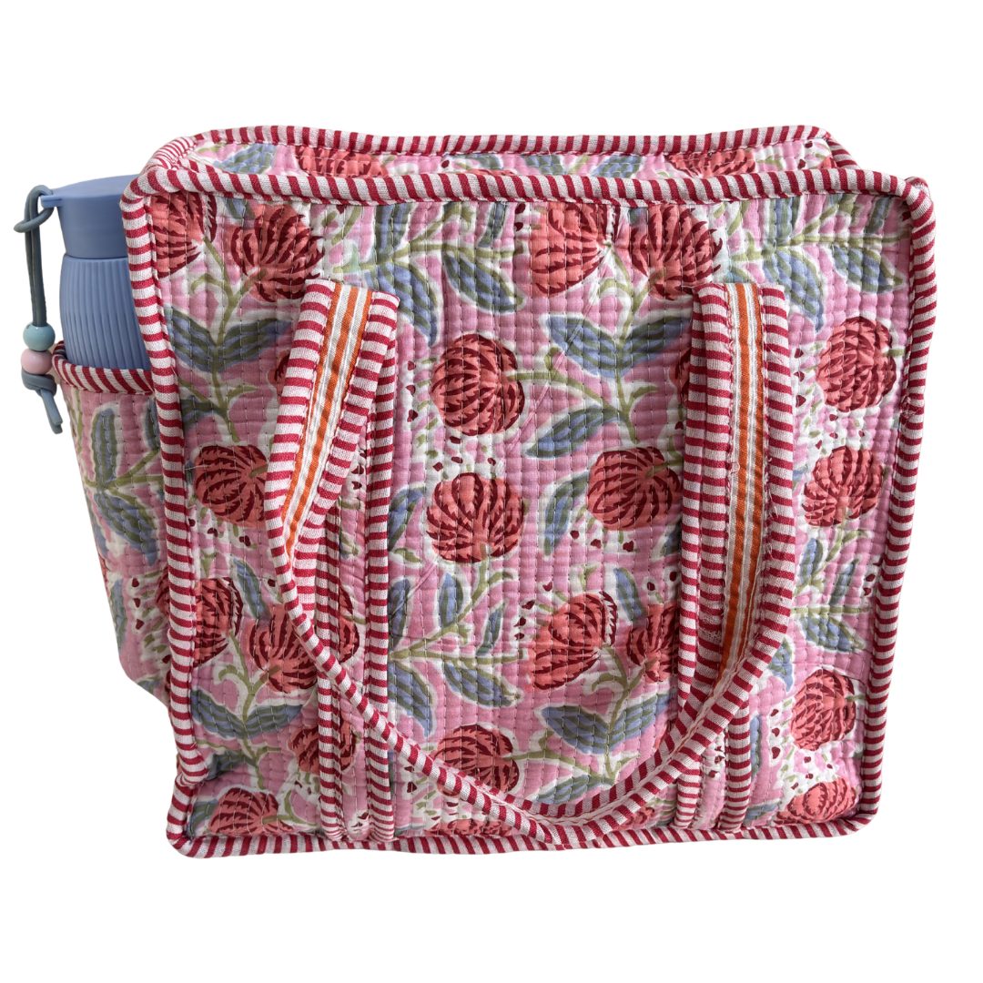 RajPadmini Handcrafted Quilted Cotton Ghar Se Mandir Edition - Tiffin & Pooja Carrier Collection