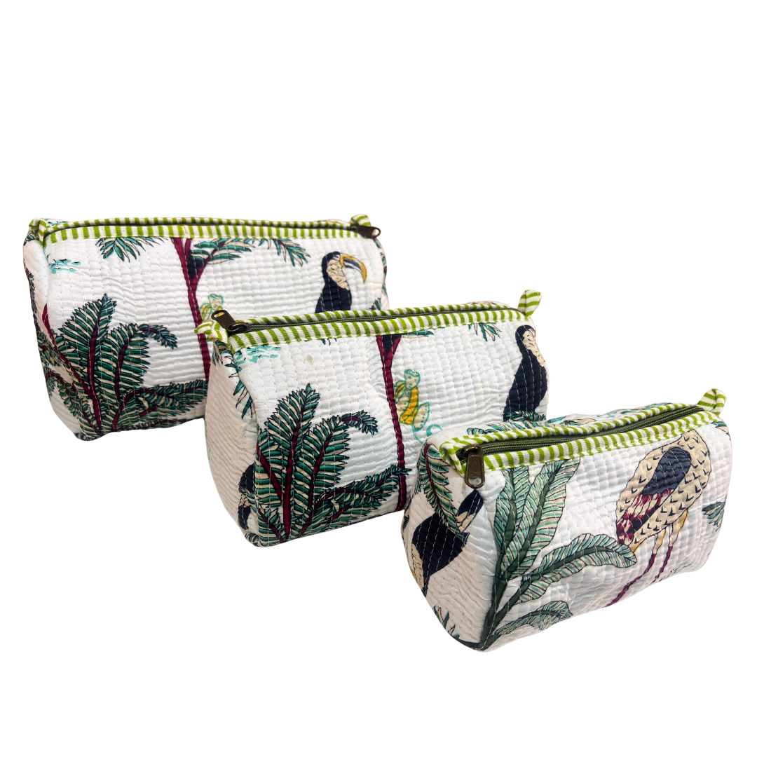 The Alfred Edition Travel Accessory:- Premium Handcrafted Waterproof Quilted Cotton Beauty/Travel Organizer Bag for Men & Women