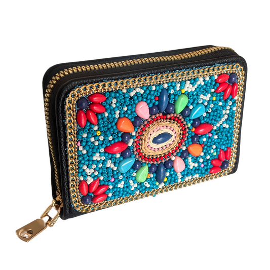 The Banjara Edition:- Beaded Boho Style 9 Card Slots Holder Wallet